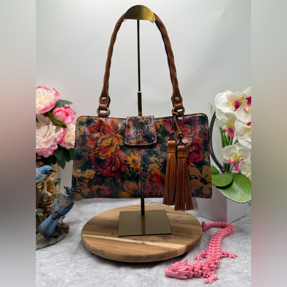 Patricia Nash Rienzo Satchel Shoulder in the "Summer Drawing" floral - Picture 1 of 11